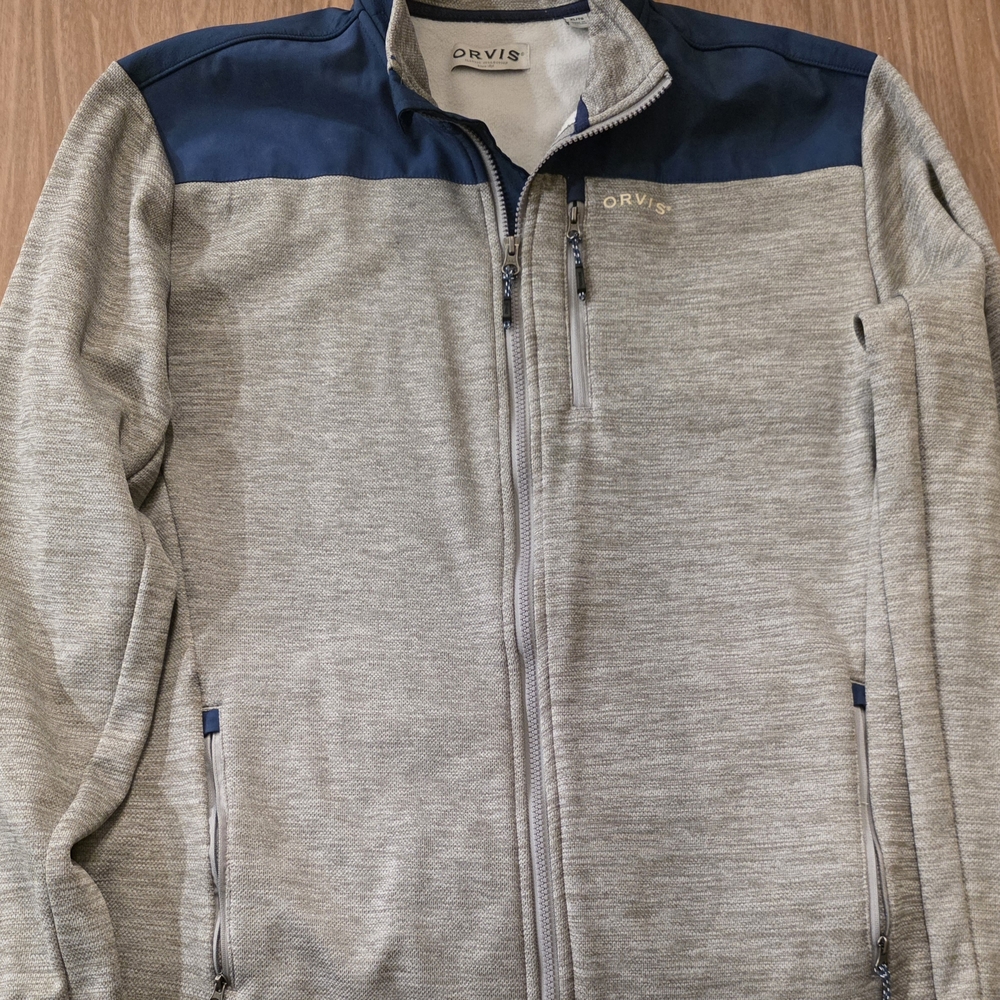 Orvis Gray and Blue Full-Zip Jacket